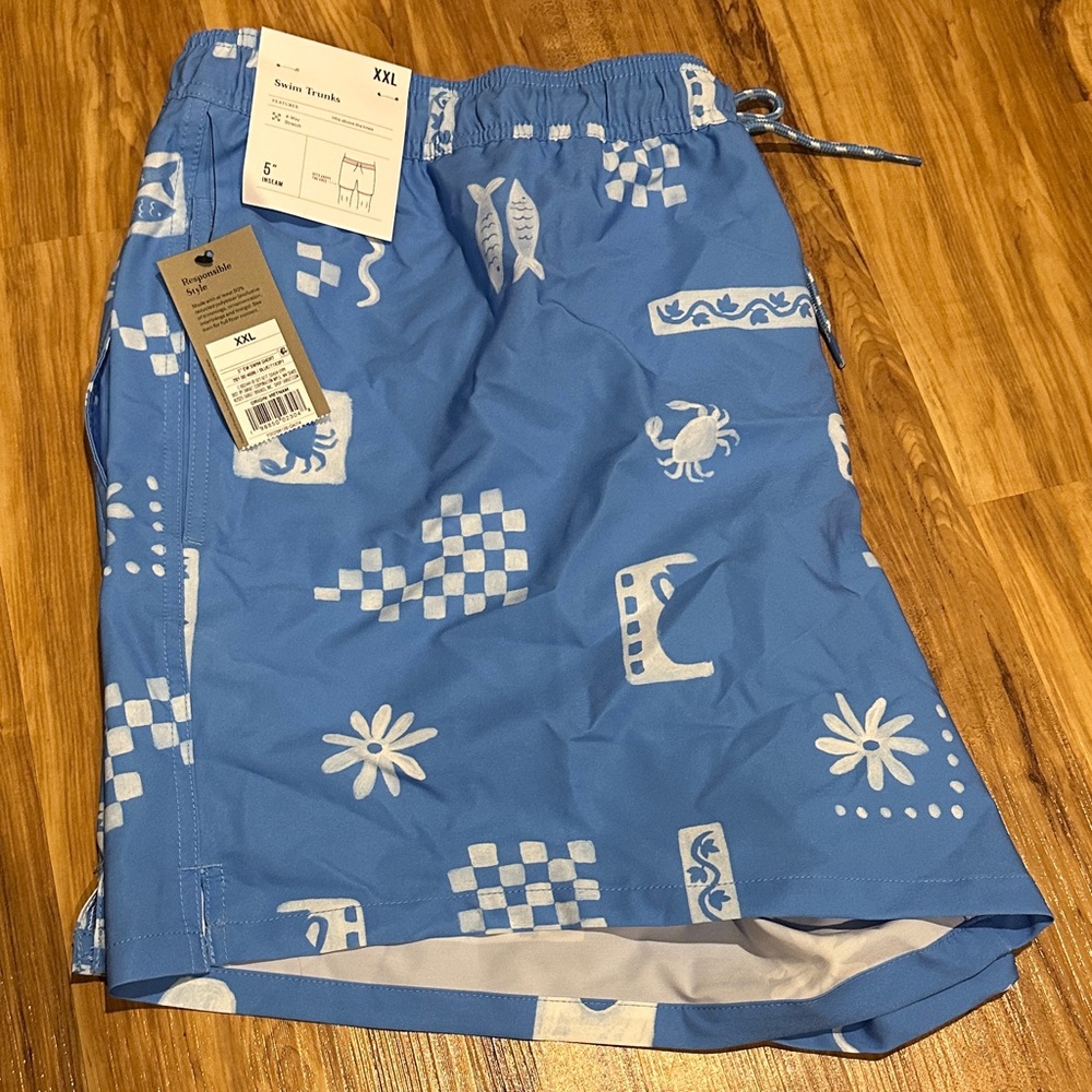 Goodfellow & Co Light Blue and White Swim Shorts